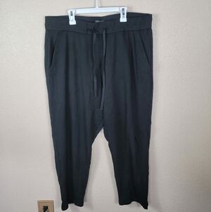 Eileen Fisher Woman Pants Size L Elastic Waist Black Pull on